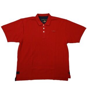 Orvis Red Signature Logo Short Sleeve Polo Shirt Men's size XL Outdoor Fishing